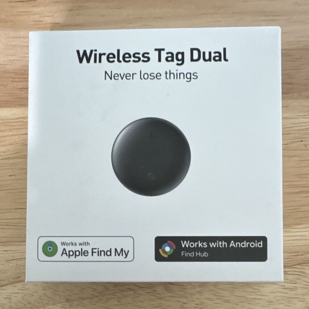 Wireless Bluetooth Tag Tracker for Apple Find My & Android Find Hub Black